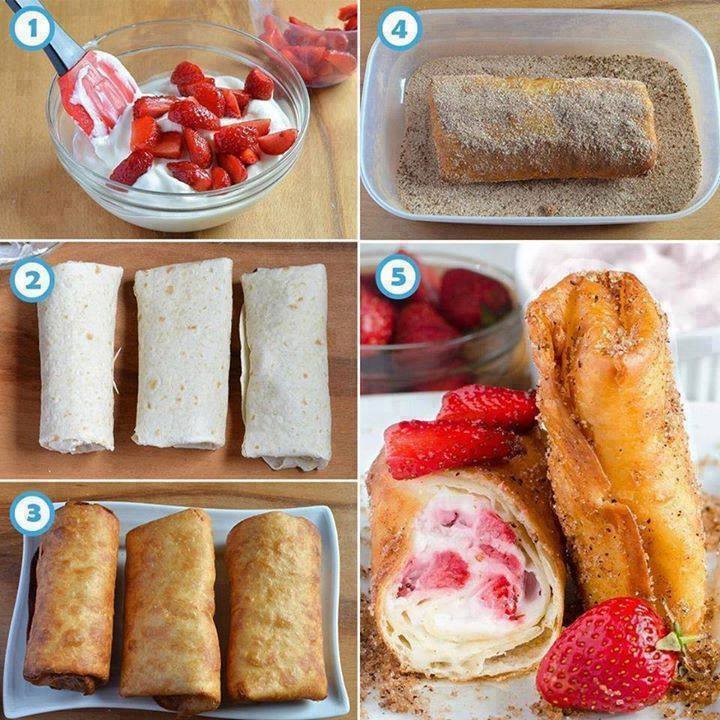 Strawberry Cheesecake Chimichangas