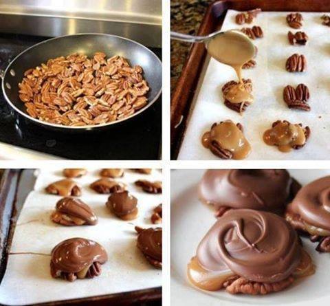 CHOCOLATE PECAN TURTLE CLUSTERS