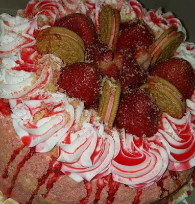 Strawberry shortcake cheesecake cake