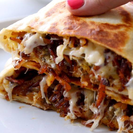 CHEESY GROUND BEEF QUESADILLAS