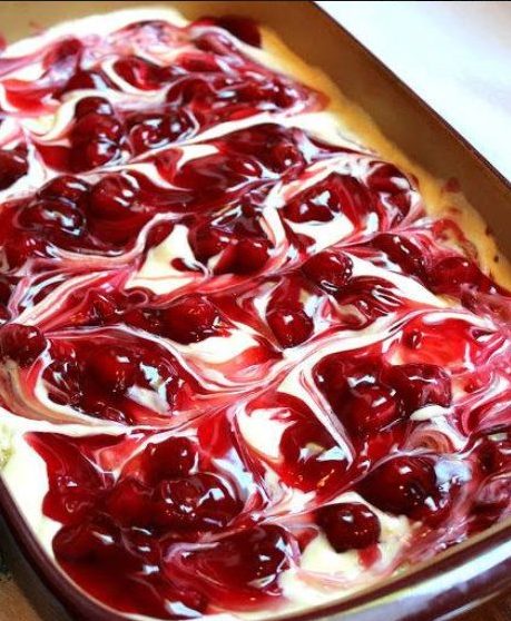 Cherry Cheesecake Surprise Layered Dessert