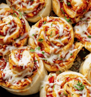 Cheesy BBQ Chicken Pizza Rolls