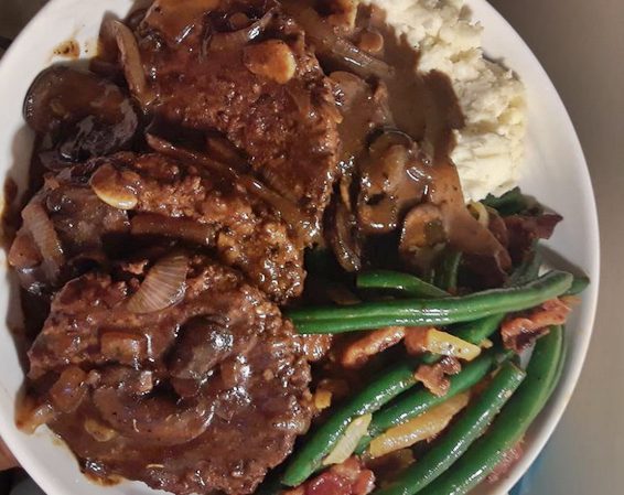 Hamburger Steaks With Onion And Mushroom Gravy!