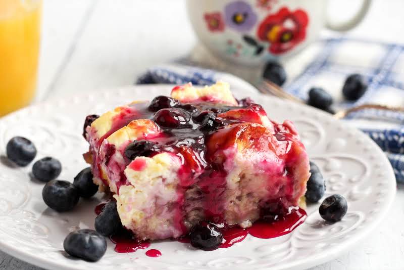 Blueberry Cream Cheese French Toast Casserole