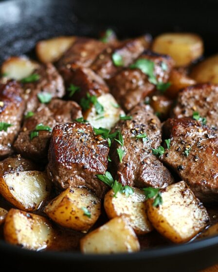 GARLIC BUTTER STEAK AND POTATOES SKILLET