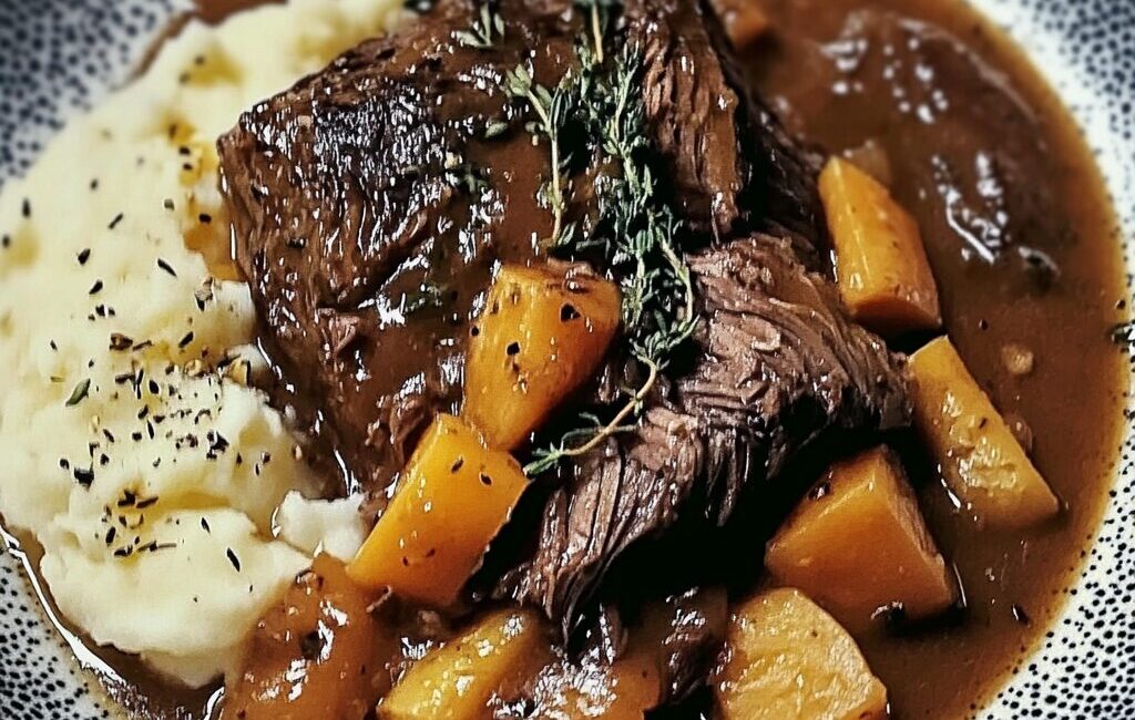 Pot Roast with Vegetables and Mashed Potatoes