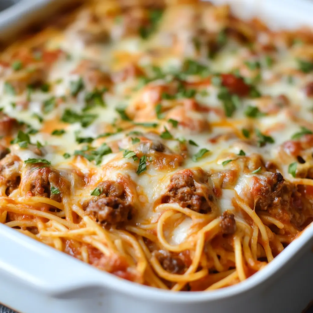 Cream Cheese Spaghetti Casserole