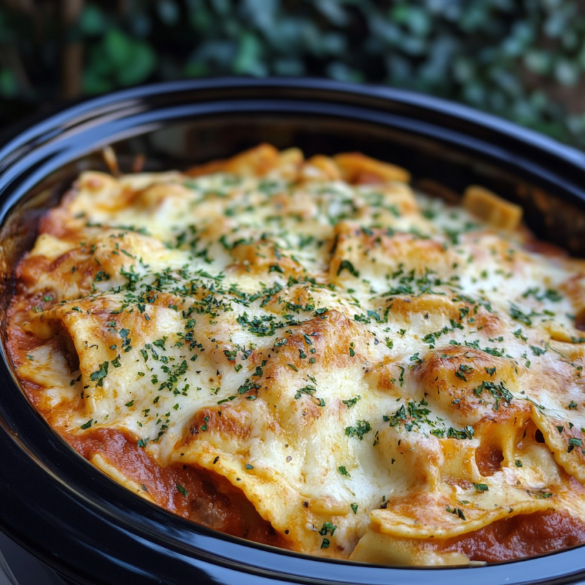 Crockpot Ravioli Lasagna