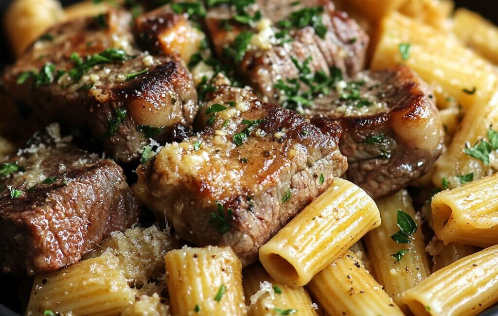 Garlic Butter Steak with Rigatoni