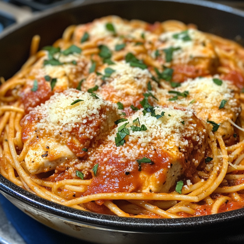 One-Pot Chicken Parmesan Pasta