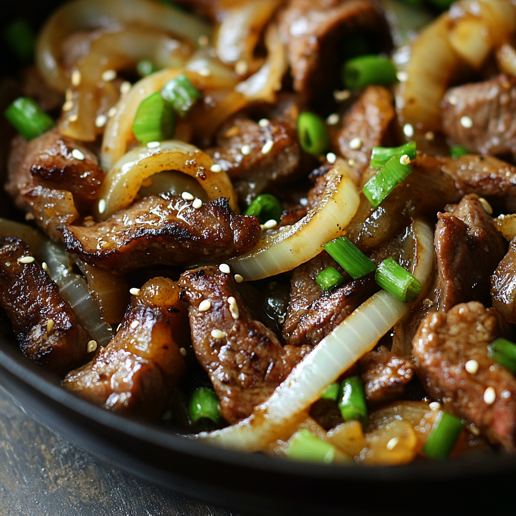 Sizzling Chinese Pepper Steak with Onions