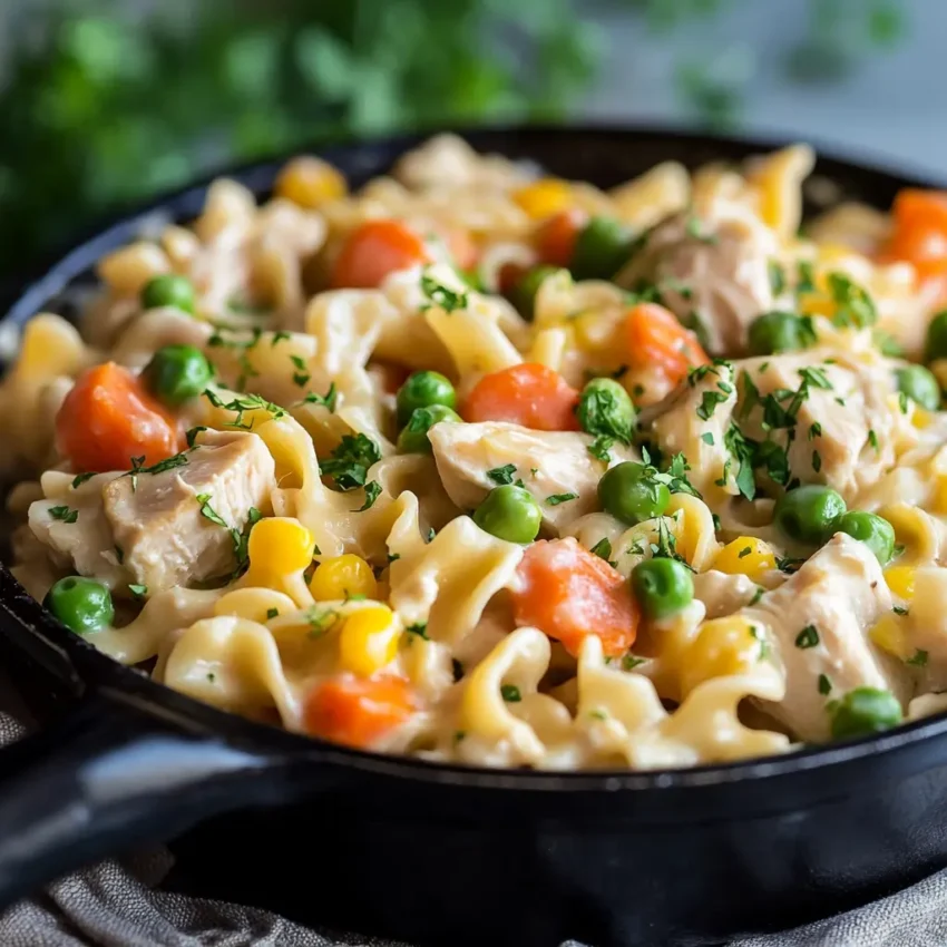 Chicken Pot Pie Noodle Skillet